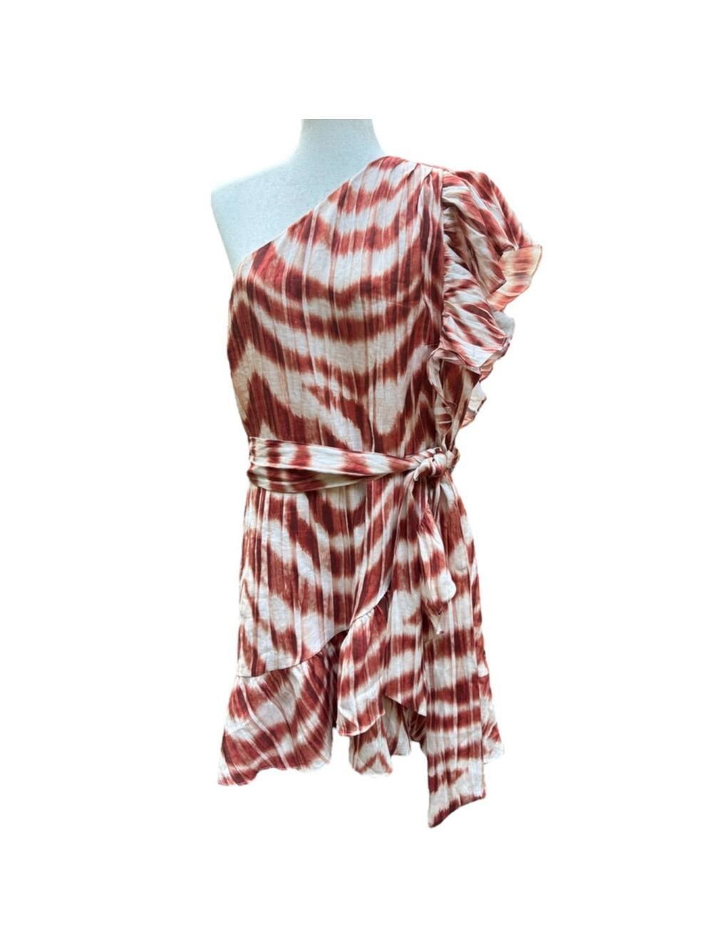 Banana Republic Linen One Shoulder Ruffle Dress Plus Size 20 Resort Boho Chic - Picture 5 of 15